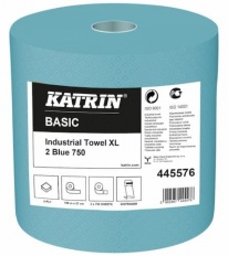 Rankšluostinis popierius 2sl*187m "Katrin Basic Industrial Towel XL 2 Blue" mėlynas 