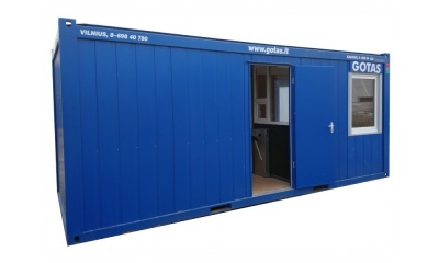 Praėjimo kontrolės konteinerinė patalpa 1 turniketui 16' (11 m²)