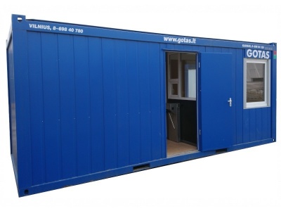 Praėjimo kontrolės konteinerinė patalpa 2 turniketams 20' (13 m²)